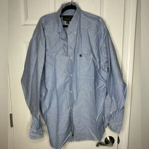 TIMBERLAND Men’s Size XL Light Blue Long Sleeve Button‎ Down Dresz Shirt